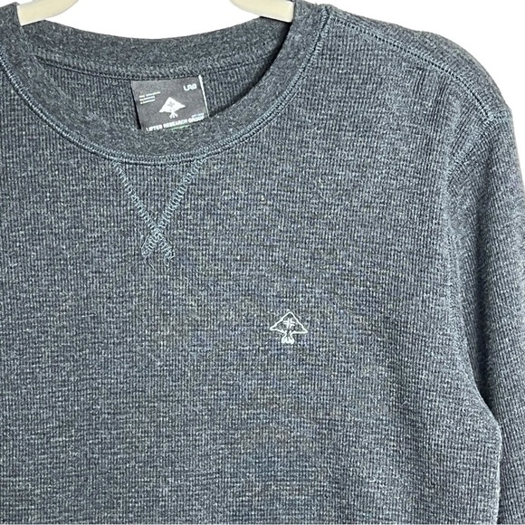 LRG Lifted Research Group Waffle Knit Shirt Men's Medium Gray Long sleeve - Picture 4 of 9